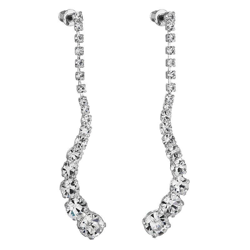 Boucles d'oreilles cristal en plaqué or blanc et rhodié