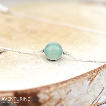 925 zilver en natuursteen Aventurijn choker collier