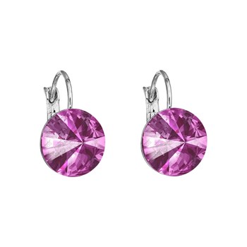 Rhodium and white gold-plated rose crystal earrings