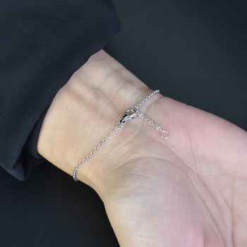 Bracelet oeil bleu protecteur serti d'oxydes de zirconium Argent 925 Rhodié