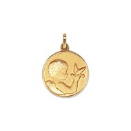 Médaille ange colombe or jaune 18 carats