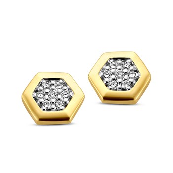 Boucles d'oreilles or jaune 18 carats diamants