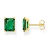 Boucles d'oreilles Thomas Sabo argent doré oxyde_x000D_
vert rectangulaire - vue V1