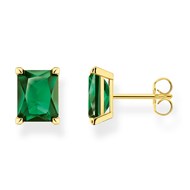 Boucles d'oreilles Thomas Sabo argent doré oxyde_x000D_
vert rectangulaire