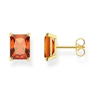 Boucles d'oreilles Thomas Sabo argent doré oxyde_x000D_
orange rectangulaire