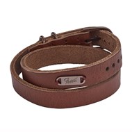 Bracelet homme Fossil double tour Heritage en cuir