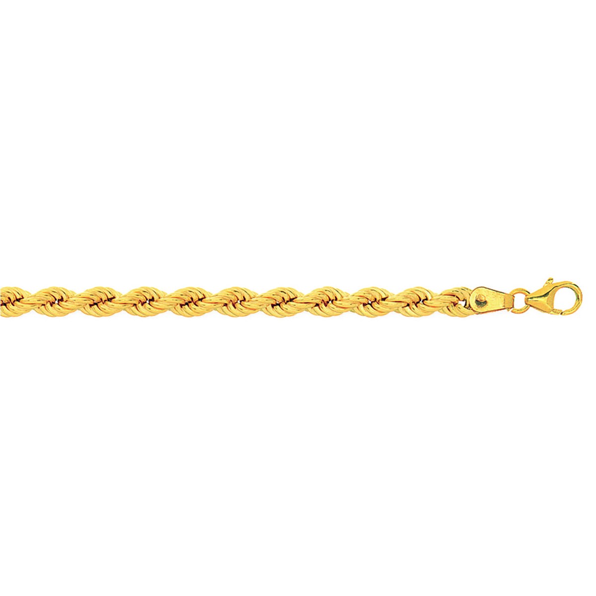 Bracelet Brillaxis maille corde or jaune 9 carats