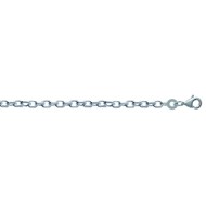 Chaîne Brillaxis maille forçat argent rhodié 45cm