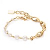 Bracelet Coeur de Lion Chunky Chain acier doré et
perles - vue V1