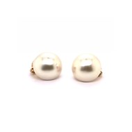 Boucles d'oreilles à clips Brillaxis perles blanches 20mm