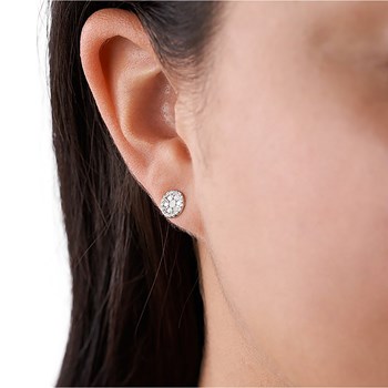 Fossiel zilveren parelmoer oorbellen