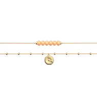 Bracelet Les Georgettes doré perles corail oxyde de zirconium - Collection les Cadettes
