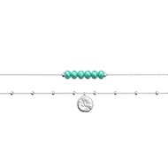 Bracelet Les Georgettes argenté perles turquoise oxydes de zirconium - Collection les Cadettes