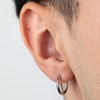 Boucles d'oreilles homme Lotus anneau acier - vue V2