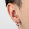 Boucles d'oreilles homme Lotus anneau acier - vue V3