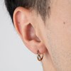Boucles d'oreilles Homme Lotus acier doré - vue V2