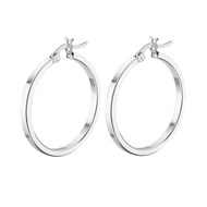 Boucles d'oreilles créoles Lotus Silver