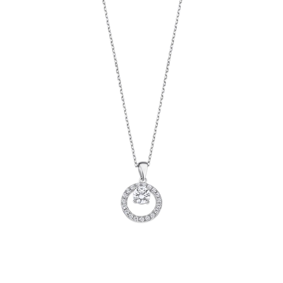 Collier Lotus Silver cercle oxydes