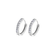 Boucles d'oreilles créoles Lotus Silver oxydes 16 mm