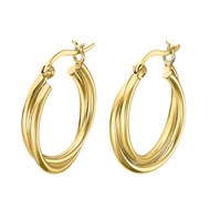 Boucles d'oreilles créoles Lotus Silver Double doré