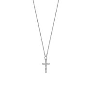Collier Lotus Silver croix chétienne sertie d'oxydes