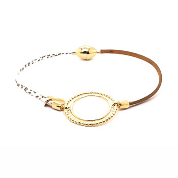 Bracelet Flowerforzoe Beau gosse blanche et camel