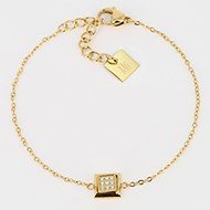 Bracelet Zag bijoux Milan carré brillant acier doré