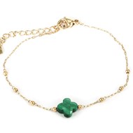 Bracelet Zag Bijoux acier doré vert MALACHITE