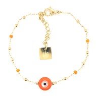Bracelet Zag acier doré oeil protecteur orange collection Bodrum