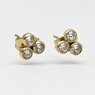 Boucles d'oreilles puces Zag Bijoux Tiradente Acier doré