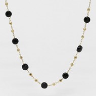 Collier  Zag Bijoux Zoé acier doré et onyx