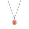 Collier Argent - Opale orange - vue V2
