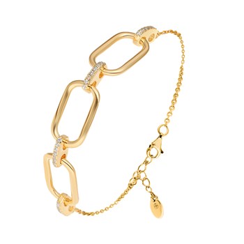 Olga Gold Silver Bracelet Set with White Zirconium