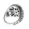 Bague Homme oeil Argent Doré Pierre oeil De Tigre Rouge - vue V4
