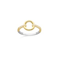 Bague Argent Dore Simple Elise Zirconiums Blanc