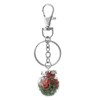 Porte-clés bijou de sac petit flacon de roses rouges - vue V1