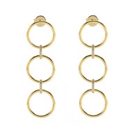Boucles D'oreilles Trois Anneaux Argent Doré élise
