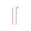 Boucles D Oreilles Argent Rhodié Chaine Longue Et Pierres Naturelles Rouge - vue V1