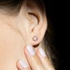 Boucles d'oreilles 'Popi Coussin Quartz Rose' Or et Diamants - vue V2