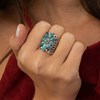 Bague 'Amancay' Turquoise 2,20ct et Argent Massif 925/1000 - vue V2