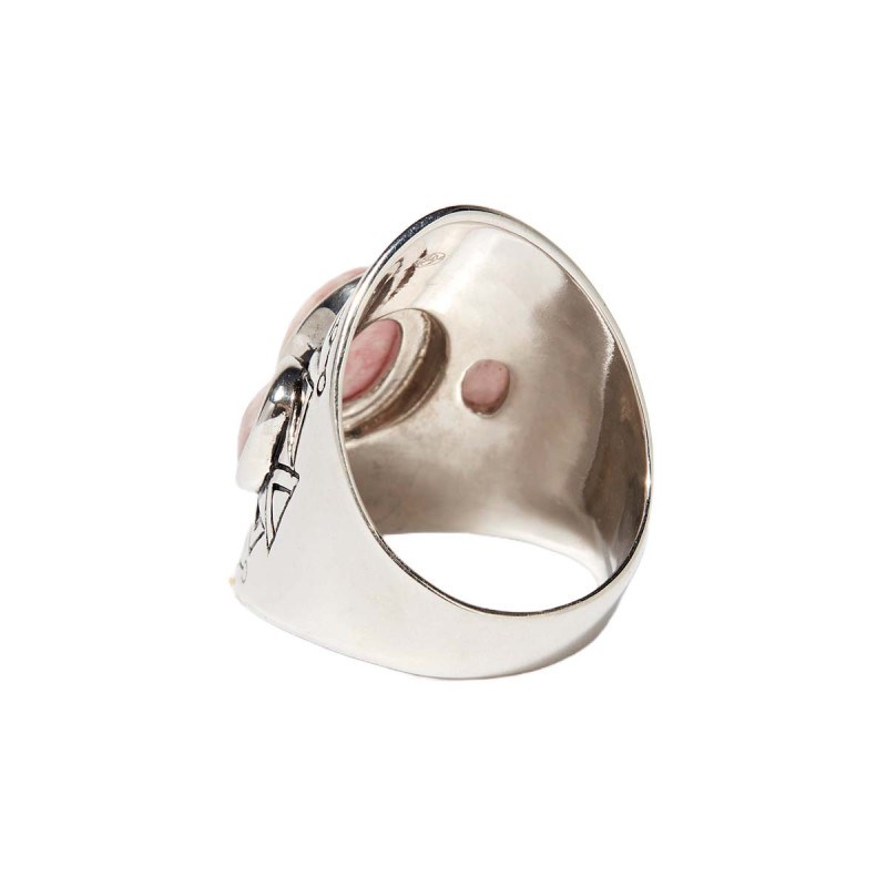 Bague Chevalière Argent Massif 925, 3 Gros Cristaux – Taille 52, Style Cocktail