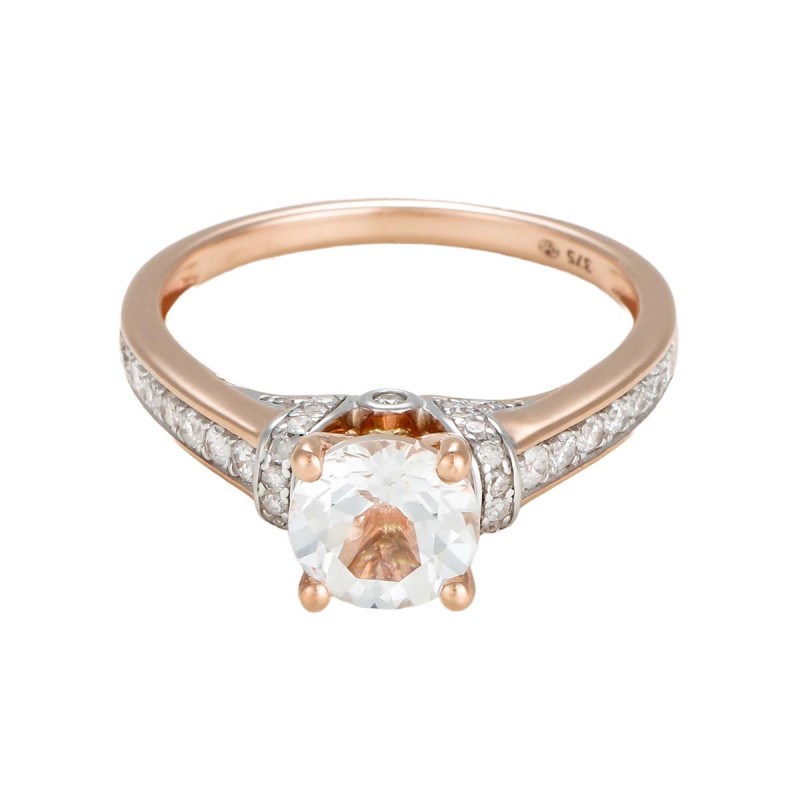 Bague 'Capucine' Or rose et Topaze - vue 2