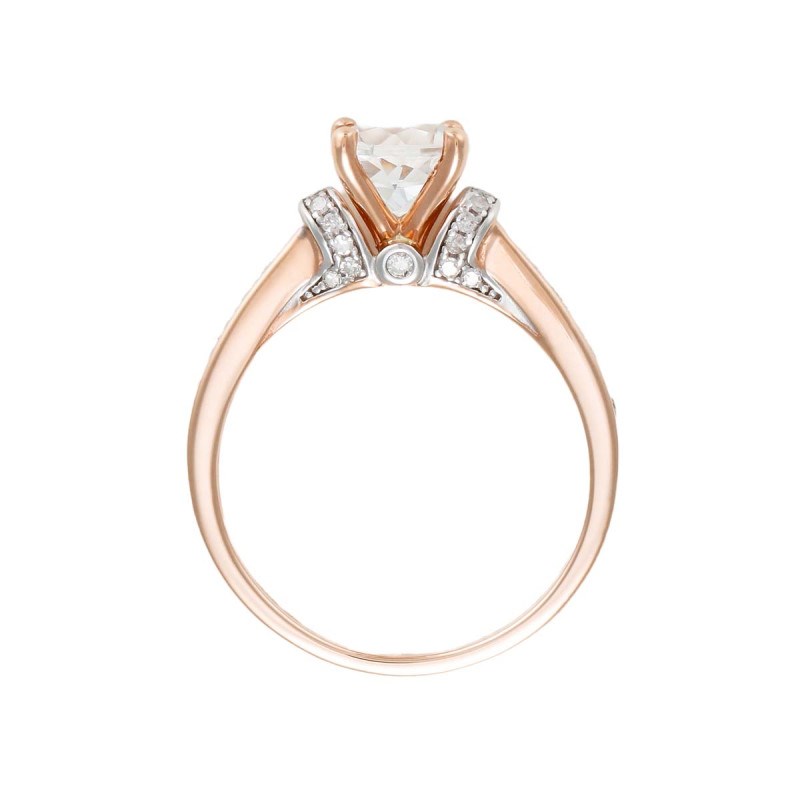 Bague 'Capucine' Or rose et Topaze - vue 3