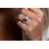 Bague Elisabeth en Argent avec oxyde de zirconium bleu topaze - vue V2