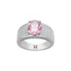 Bague Elisabeth en Argent avec oxyde de zirconium rose - vue V1