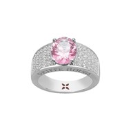 Bague Elisabeth en Argent avec oxyde de zirconium rose