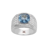 Bague Margaret en Plaqué Or avec oxyde de zirconium bleu topaze
