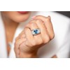Bague Margaret en Plaqué Or avec oxyde de zirconium bleu topaze - vue V2