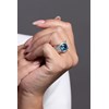 Bague Margaret en Plaqué Or avec oxyde de zirconium bleu topaze - vue V4