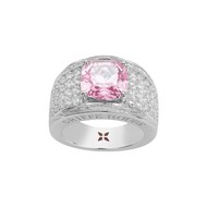 Bague MARGARET en Argent avec pierre synthétique rose